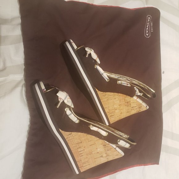 Size 8.5 Coach Wedge Heels - Picture 2 of 2
